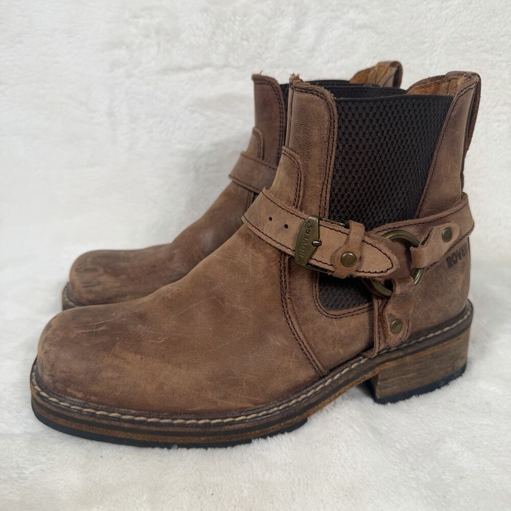 Rovers Brown Leather Harness Boots Women’s 37 Distressed Moto Ankle Boot Spain